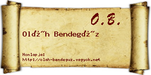 Oláh Bendegúz névjegykártya